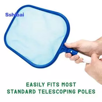 Сетка для скиммера для бассейна с мелкой сеткой, твердая пластиковая рама, портативная, большая вместимость, сверхмощная, для мелкого мусора, сетка для очистки бассейна, аксессуары для бассейна синий