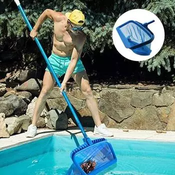 Сетка для скиммера для бассейна Ультратонкая сетчатая конструкция Усиленная рама Простая установка Инструмент для очистки скиммера для листьев бассейна синий