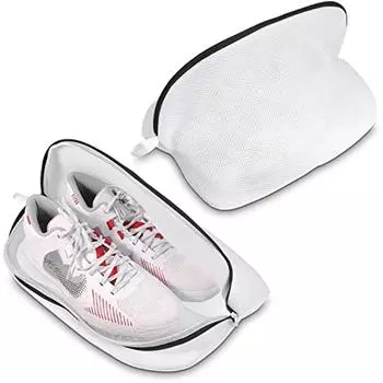 Упаковка из 2 сеток для белья для обуви, кроссовок, стиральной машины, мешков для белья для обуви, большая сетка для белья с застежкой-молнией, сумка для белья для путешествий, апартаментов, магазина