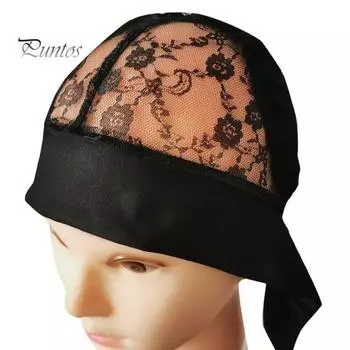 Сетка для волос, черная французская сетка с застежкой-лентой, эластичная отделка из ледяного шелка, ажурная вышивка, кружевной цветок, сетка для фиксации парика чёрный
