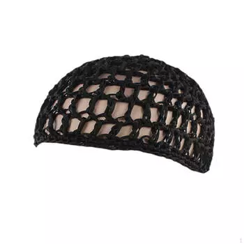 Сетка для волос из искусственного шелка, вязаная шапка-снуд, мягкая сетка, вязаная крючком, сетка для волос, чехол для сна, кудри чёрный