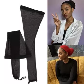 Сетка для волос с кружевной сеткой для длинного парика для искусственных локонов, дредов, косичек чёрный