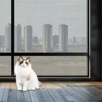 Сетка для защиты от домашних животных, утолщенная сетка для защиты от домашних животных, сетка для защиты от домашних животных, сетка для защиты от кошек и собак, сетка для раздвижного стекла окна и двери чёрный