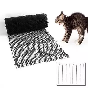 Сетка для защиты от кошек и собак с шипами и шипами, устойчивая к атмосферным воздействиям, белая/черная белый