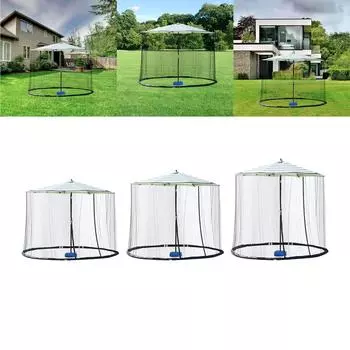 Сетка для зонта на патио, переносной зонт для кемпинга, регулируемый зонт с дверцей-молнией, сетка для зонта от солнца 300x230cm