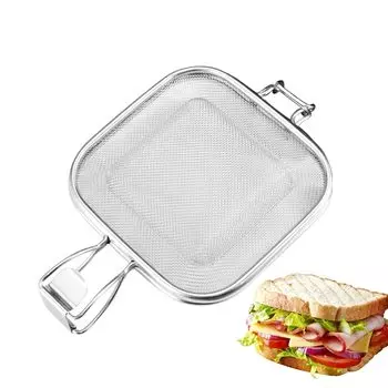 сетка из нержавеющей стали для гриля для горячих сэндвичей тостер духовка для грилей сковорода-гриль (style1) серебряный
