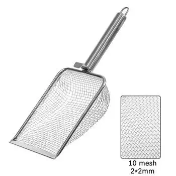 Сетка из нержавеющей стали для кошачьего туалета, прочный очиститель для туалета, угловая лопата, инструмент для уборки домашних животных, принадлежности для кошек 2.0mm*2.0mm