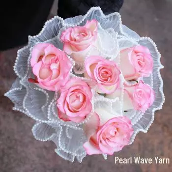 Сетка из плиссированной пряжи для упаковки розовых цветов - Упаковка ко Дню Святого Валентина double edge spray yarn шампанского