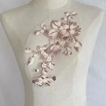 Сетка кружевной цветок 2 шт. красочные блестки ручное шитье Diy вышитые тканевые наклейки юбка украшения аксессуары патч танцевальная одежда 29*16cm