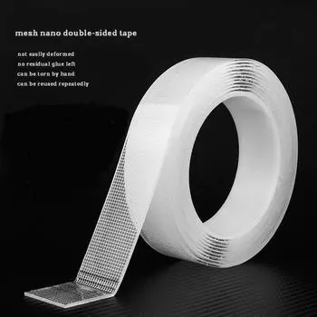 Сетка нано двухсторонняя лента Водонепроницаемые наклейки на стену полезная вещь для дома Прозрачные многоразовые ленты Сильная вязкость adhesivos 30mm&1M&1mm чистый