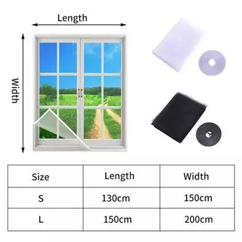 Сетка от комаров на окна, самоклеящаяся антимоскитная сетка для двери, самодельная бесплатная резка, сетка от комаров, экран от насекомых, экран от мух 1.3mx1.5m