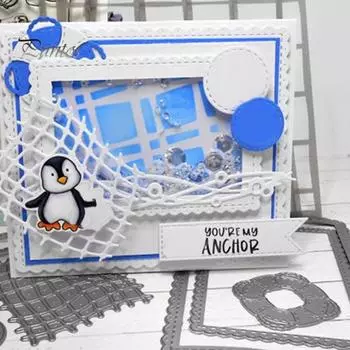 Сетка, сетка, металлические штампы для резки DIY, тиснение для скрапбукинга, бумажные карты, альбом, трафарет серебряный