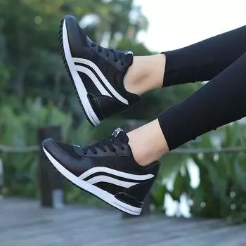 Сетка внутри увеличение женской обуви весна осень новые повседневные дышащие повседневные спортивные туфли P815 35 белый