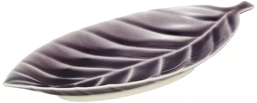 Seto Ware Efu Kiln Plate Dish M 28 x 13cm Purple Purple Microwave Dishwasher Safe Made in Japan Leaf Approx. 027-0505