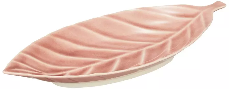 Seto Ware Efu Kiln Plate Dish M 28 x 13cm Rose Pink Microwave Dishwasher Safe Made in Japan Leaf Approx. 027-0507