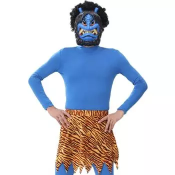 Setsubun Bean Throwing Ao Oni Masquerade Mask Costume Set Косплей Костюм Сценический Костюм Одежда для Выступлений Культурный Фестиваль Фото Фестиваль