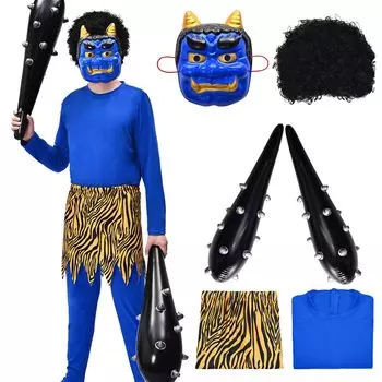 Setsubun Oni Красный Синий Металлический Палочка для Они Тигр Папье Боб Косплей Разнообразие Унисекс Синий [Tumao] Костюм, Косплей, Они, Они, Палочка, Демоны, Клуб,