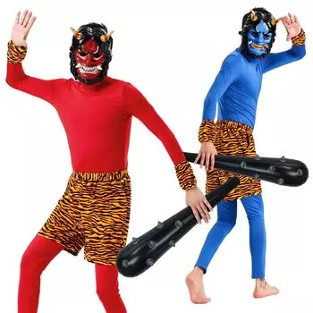 Setsubun Oni Красный Синий Oni 5 шт Oni Oni Oni Setsubun Bean Сценическое представление Культурный Аниме Праздник Взрослый [HOLOUN] Костюм, Oni, Косплей, Набор,