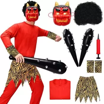 Setsubun Oni Oni Red Blue Oni 9 шт. Setsubun Oni Bean Oni Oni Tiger Waist Oni Oni Oni Setsubun Unisex Demon [Matreeglam] Костюм, Косплей, Они,