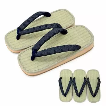 Setta Made in Genual Tatami Rubber Tatami Indigo Dyeing [Takeharu] Мужские сандалии, Япония, Tatami, Rush, Sole, Setta, L,