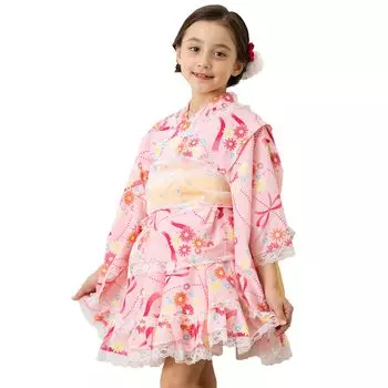 Setup Dress Yukata Girls Western Chrysanthemum and Bowknot 130cm [Alice Magic] (14)
