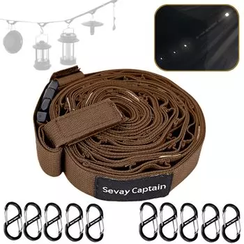 SevayCaptain Daisy Chain Подвесная бельевая веревка Изготовлена из нейлона Регулируемая длина от до Входящая в комплект светоотражающая полоса позволяет видеть в темноте 24