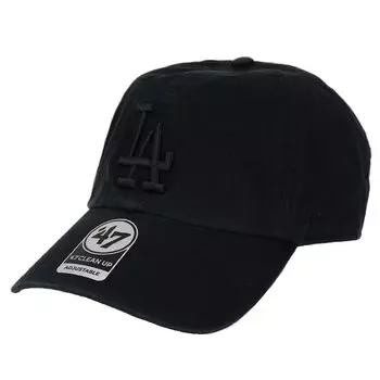 Seven 47 Cap Dodgers Cleanup LA Logo CLEAN UP CAP MENS LADIES Hat Low Cap MLB LOS ANGELES DODGERS Black x Black Free Size [Forty Brand] Mens Womens