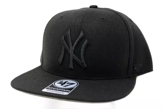 Seven Cap NO SHOT 47 КАПИТАН New York Yankees ЧЁРНЫЙ НА ЧЁРНОМ [Forty Brand]