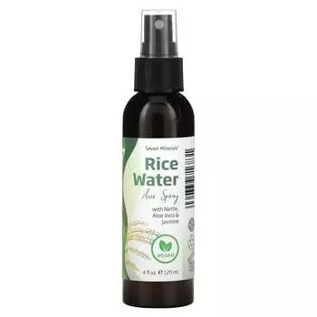 Seven Minerals, Лак для волос на основе рисовой воды с крапивой, алоэ вера и жасмином, 4 жидких унции (120 мл)