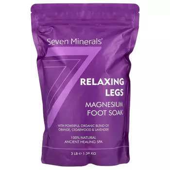 Seven Minerals, Relaxing Legs, ванна для ног с магнием, апельсин, кедр и лаванда, 3 фунта (1,36 кг)