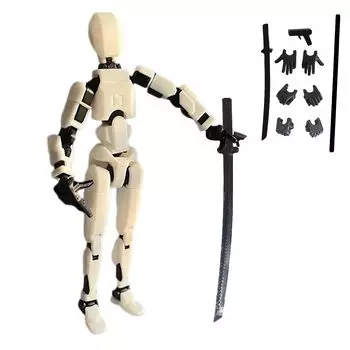 SEVENCATS Робот Модель Кукла Подвижная Фигурка с Оружием Персонаж 137 мм Модель для Рисования Практика Реквизит Приблизительно. (белый)