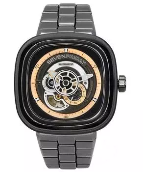 Sevenfriday P-Series Автоматические мужские часы из нержавеющей стали с черным циферблатом P2C/01M SF-P2C-01M