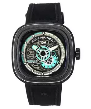 Sevenfriday P-Series Jade Carbon Grey и синий скелетонизированный циферблат Автоматические мужские часы PS3/01 SF-PS3-01 100M