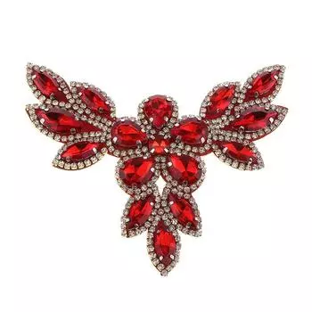Sew On Rhinestones Appliques with Clear Bottom Flatback Decor Red