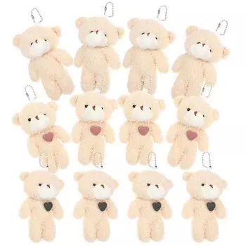SEWACC Set of Small Bear Plush Cute Bear Stuffed Animals for Keys and Perfect for and as a Keepsake 12-Piece Keychains, Keys, Graduation, Birthdays,