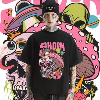 Sewant O-образный вырез, свободная футболка большого размера, винтажная классическая хип-хоп футболка, графическая хлопковая футболка, модная мужская и женская одежда на заказ S бежевый