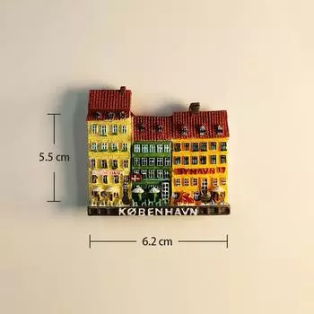Северная Европа Дания Копенгаген 3D Стереоскопические Туристические сувениры Смола Живопись Декорация для дома Магниты на холодильник