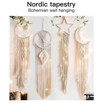 Северная Европа Популярный тканый гобелен Ловец снов Подвеска на руку для дома Подвесная декоративная подвесная ткань Звезда Луна Оптовая продажа