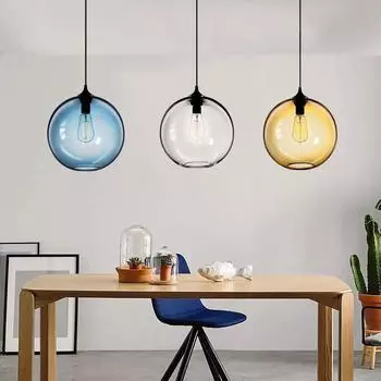 Северная Интернет-знаменитость, маленькая люстра с одним цветным стеклянным шаром, ретро-креативная люстра для бара, ресторана 20cm серый