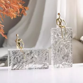 Северная креативная сидящая гуманоидная скульптура украшения модель комнаты гостиная вход искусство свет роскошный настольный хрустальный декор