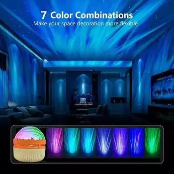 Северное сияние, звездное небо, проекция, спальня, текущая вода, рябь, окружающий свет, полярное сияние, романтика, креативный пульт дистанционного управления, ночник 3w