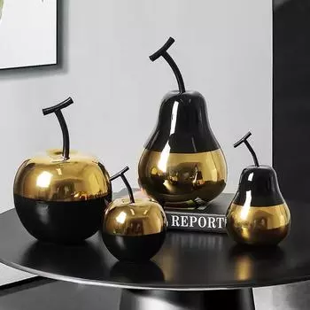 Северные фрукты Керамическое украшение Современный простой офисный дом Мягкое украшение Модель комнаты Спальня Креативный Black Pear Small