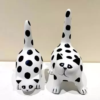 Северные креативные животные в горошек, коты, мультяшные украшения для дома, гостиной, детской комнаты, спальни, кабинета, аксессуаров
