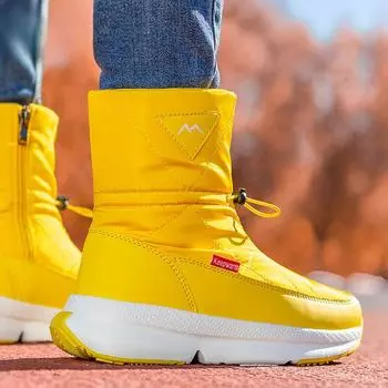 Северо-восточные утепленные женские зимние ботинки, нескользящие, повседневные, средние, из бархата, спортивные, большие, из хлопка 36