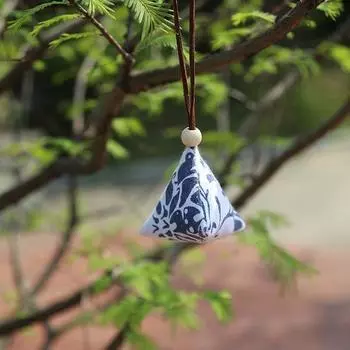 Sewing Convergent Hand Zongzi Pendant Sachet Cotton Linen Mosquito Mugwort Blue Wave