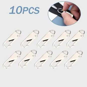 Sewing Crafts Zipper Head Removable Zipper Repair Kit Durable Suitcase Zipper Head Silver-10Pcs