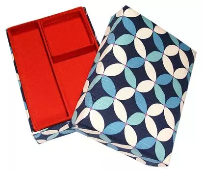 Sewing Sewing Made in Sewing Japanese Japanese pattern box, box, Cloisonne, Blue, 100% cotton, Japan, set, Storage, style, SH-105 синий