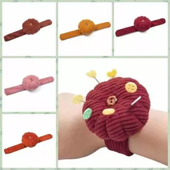 Sewing Tool Needle Cushion Pumpkin Shaped Needle Pillow Cute Wrist Pin Cushion Needlework жёлтый