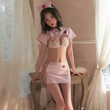 Секс белье постельное белье страсть дразнить сексуальный костюм медсестры полночь гламур униформа бедра обертывание соблазнение F [80-80kg]