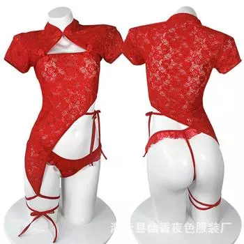Сексуальная одежда кровать чонсам прозрачная пижама сексуальный маленький бюст униформа соблазнение страсть костюм женщины one size fits all
